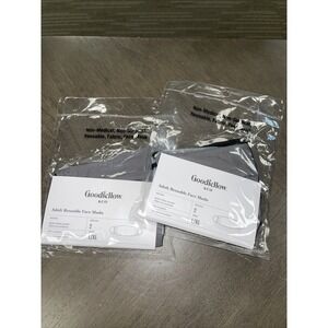 Goodfellow & Co Adult Reusable Fabric Face Masks L/XL Black Gray 4 masks